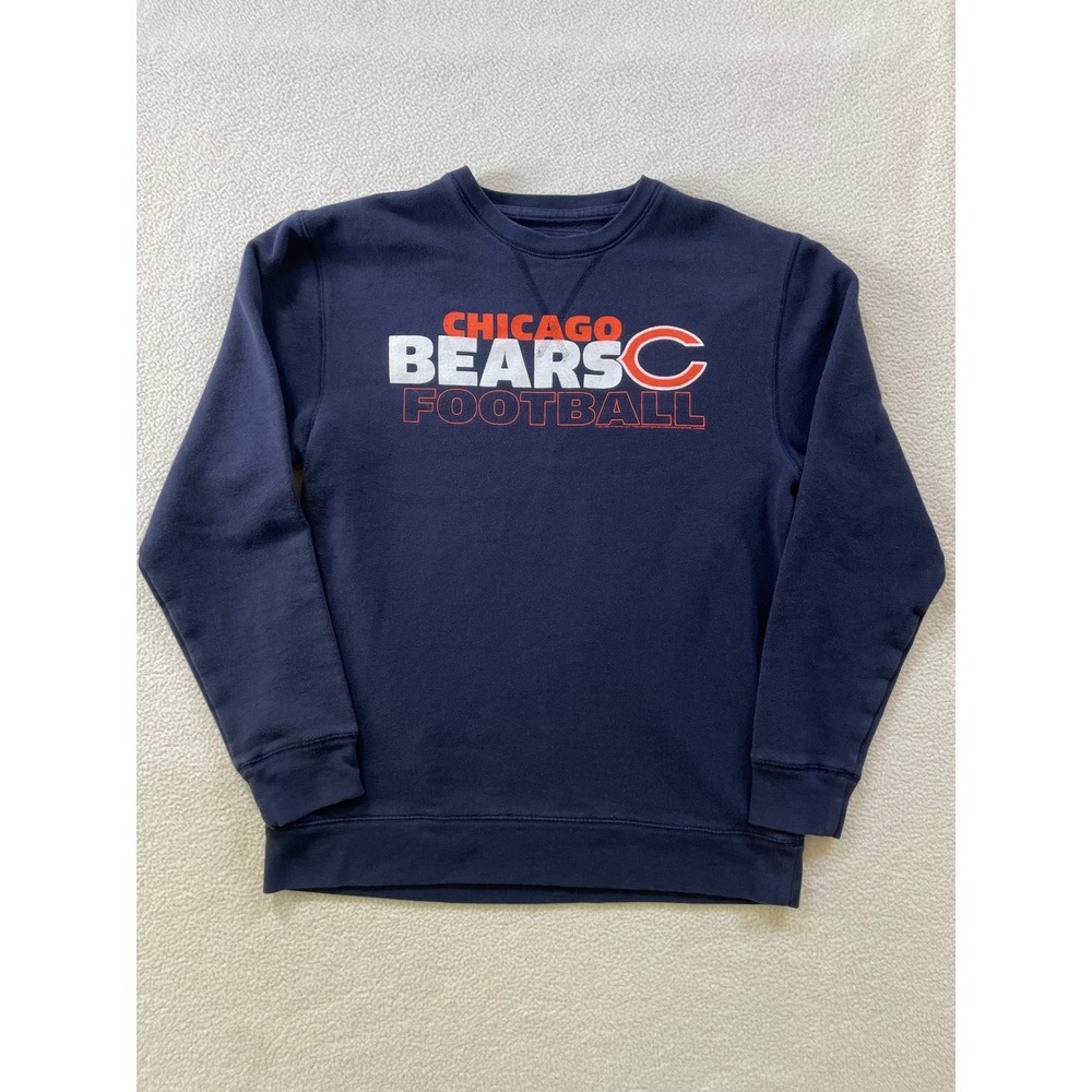 Junk Food Mens Large‎ Sweatshirt Navy Chicago Bears Football Graphic Crewneck